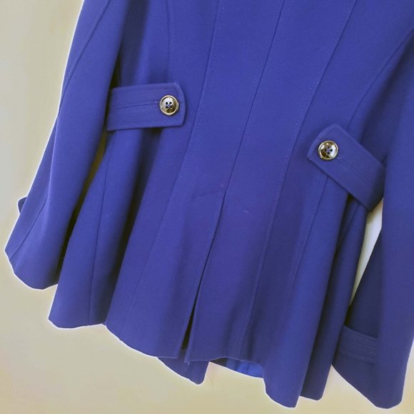 Apt. 9 Size S Royal Blue Double Breasted Button Down Wool Blend Pea Coat Jacket - Picture 10 of 13
